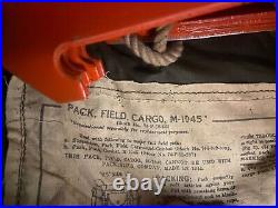 WWII Tent Shelter 74-T-102 Three Panels, Stakes 1945 1952 Poles, Stakes US Army