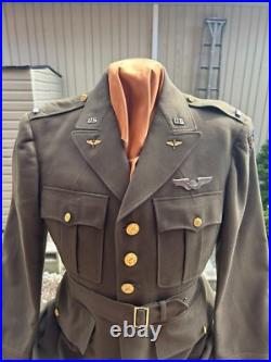 WWII U. S ARMY OFFICER WINTER SERVICE DRESS COAT with 12TH AIRFORCE BULLION PATCH