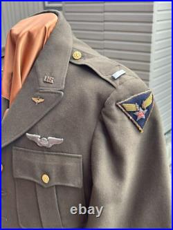 WWII U. S ARMY OFFICER WINTER SERVICE DRESS COAT with 12TH AIRFORCE BULLION PATCH