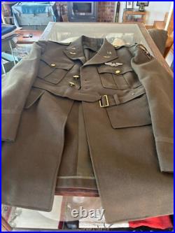 WWII U. S ARMY OFFICER WINTER SERVICE DRESS COAT with 12TH AIRFORCE BULLION PATCH