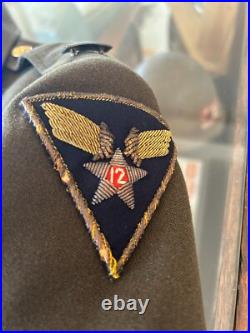 WWII U. S ARMY OFFICER WINTER SERVICE DRESS COAT with 12TH AIRFORCE BULLION PATCH