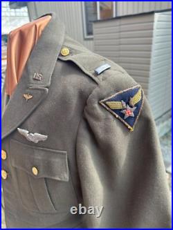 WWII U. S ARMY OFFICER WINTER SERVICE DRESS COAT with 12TH AIRFORCE BULLION PATCH