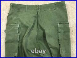 WWII U. S. Army HBT 2nd Pattern OD 7 13 Star Button Trousers 34X33 Lot 2