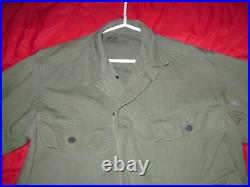WWII U. S. Army HBT Jacket 40R 1944 Powers MFG Co. OD7 Herringbone Twill Field