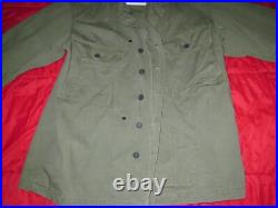 WWII U. S. Army HBT Jacket 40R 1944 Powers MFG Co. OD7 Herringbone Twill Field