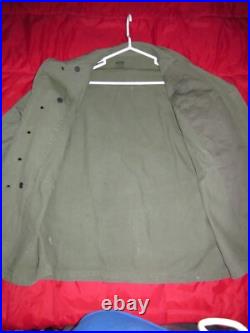 WWII U. S. Army HBT Jacket 40R 1944 Powers MFG Co. OD7 Herringbone Twill Field