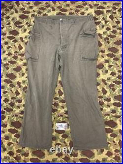 WWII U. S. Army HBT Trousers 13 Star Buttons 44x33