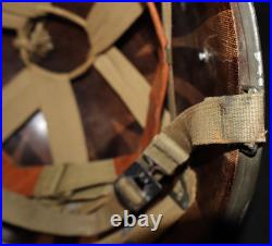 WWII U. S. Army M1 Combat Helmet Fixed Loop Bale Front Seam, Westinghouse Liner