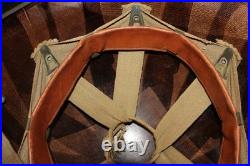 WWII U. S. Army M1 Combat Helmet Fixed Loop Bale Front Seam, Westinghouse Liner