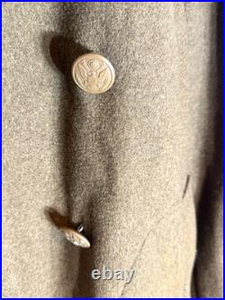 WWII U. S. Army M1939 Wool Overcoat with Liner Corporal Rank OD Wool Vintage