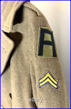 WWII U. S. Army M1939 Wool Overcoat with Liner Corporal Rank OD Wool Vintage WWII U. S. Army M1939 Wool Overcoat with Liner Corporal Rank OD Wool Vintage