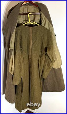 WWII U. S. Army M1939 Wool Overcoat with Liner Corporal Rank OD Wool Vintage WWII U. S. Army M1939 Wool Overcoat with Liner Corporal Rank OD Wool Vintage