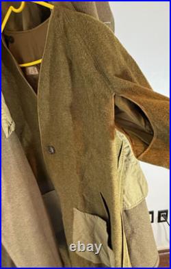 WWII U. S. Army M1939 Wool Overcoat with Liner Corporal Rank OD Wool Vintage WWII U. S. Army M1939 Wool Overcoat with Liner Corporal Rank OD Wool Vintage