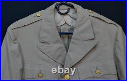 WWII U. S. Army Officers Class A Uniform Coat Jacket Summer Khaki'Clipper Craft