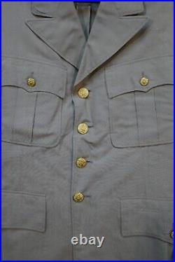 WWII U. S. Army Officers Class A Uniform Coat Jacket Summer Khaki'Clipper Craft