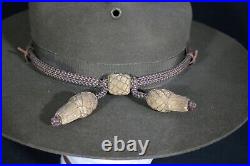 WWII U. S. Army Officers Service Campaign Hat & Gold Cord 1941 Dated 7 1/8, Fine