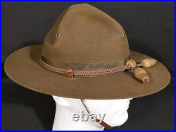WWII U. S. Army Officers Service Campaign Hat & Gold Cord 1941 Dated 7 1/8, Fine