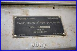 WWII U. S. Army Signal Corps Radio Transmitter BC-AR-430 with C-381 Coil & FT-100