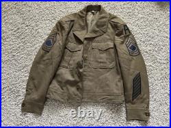 WWII US 1st Army Ike Jacket Uniform WW2 Sz 40R First Sergeant Coat Tunic WWII US 1st Army Ike Jacket Uniform WW2 Sz 40R First Sergeant Coat Tunic
