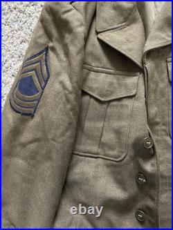 WWII US 1st Army Ike Jacket Uniform WW2 Sz 40R First Sergeant Coat Tunic