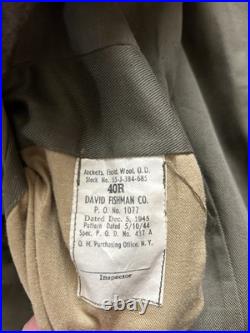 WWII US 1st Army Ike Jacket Uniform WW2 Sz 40R First Sergeant Coat Tunic WWII US 1st Army Ike Jacket Uniform WW2 Sz 40R First Sergeant Coat Tunic