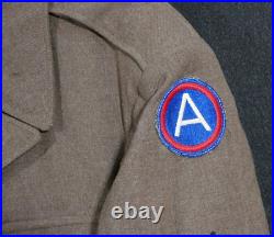 WWII US 3rd Army T/4 Technician Fourth Grade Ike Jacket Field Wool 1944 Size 38L