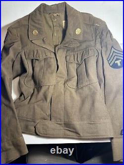 WWII US 3rd Army T Technician Fourth Grade Jacket Field Wool 1945 Size 36R