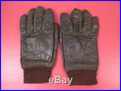 WWII US AAF Army Air Force Type A-10 Leather Flying Gloves Sz 10.5 Original #2