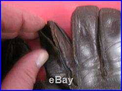 WWII US AAF Army Air Force Type A-10 Leather Flying Gloves Sz 10.5 Original #2