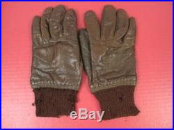 WWII US AAF Army Air Force Type A-10 Leather Flying Gloves Sz 10 Original #3
