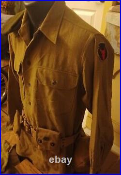 WWII US ARMY 34TH INF DIV TANK DRIVER'S UNIFORM & GEAR GROUP With SERVICE HISTORY