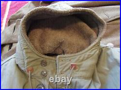 WWII US ARMY Cold Weather Overcoat Parka withliner. Size M