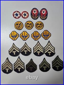 WWII US ARMY Lot Original Medal, Patches, Silverware, Documents, & More