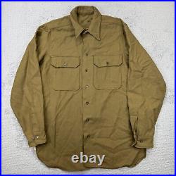 WWII US ARMY M1937 M37 WOOL ENLISTED & NCO COMBAT FIELD SHIRT 15-35 medium