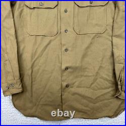 WWII US ARMY M1937 M37 WOOL ENLISTED & NCO COMBAT FIELD SHIRT 15-35 medium