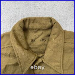 WWII US ARMY M1937 M37 WOOL ENLISTED & NCO COMBAT FIELD SHIRT 15-35 medium