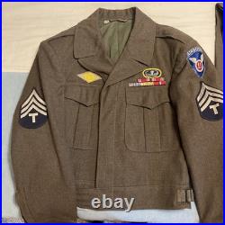 WWII US ARMY Original 11th Airborne Division IKE JACKET, PANTS Set Size 36 R