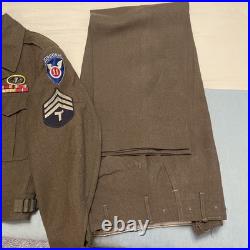 WWII US ARMY Original 11th Airborne Division IKE JACKET, PANTS Set Size 36 R