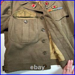 WWII US Army 10th Mountain Division Ike Jacket 75th Field Artillery Leadership