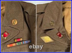 WWII US Army 10th Mountain Division Ike Jacket 75th Field Artillery Leadership