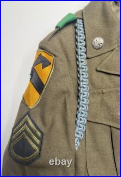 WWII US Army 1st Cavalry Ike Jacket Uniform 1940's (SSG)(ROKPUC) 9th Corps