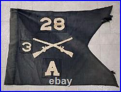 WWII US Army 28th Infantry Regiment A Co Regimental Guidon Flag Swallow Tail