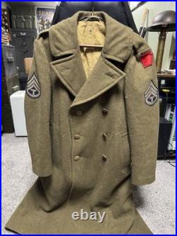 WWII US Army 28th division Overcoat With T/3 Rank
