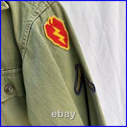 WWII US Army 3rd Pattern HBT Jacket Korean War 25th Inf Div Patched