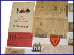 WWII US Army 777th Tank BN ETO Pacific Patch Book Document Photo Group DR21