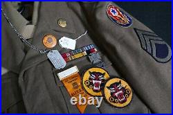 WWII US Army 817th Tank Destroyer Battalion Ike Jacket Uniform & Dog Tags, RARE
