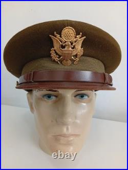 WWII US Army & AAF Army Air Force Officer Visor Hat Cap Size 7 1/8 original