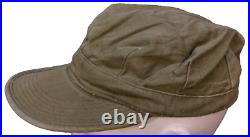 WWII US Army AAF Enlisted Cotton Field Cap Apx. Size 6 7/8 OD Drab Wartime Prod