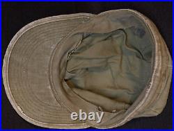 WWII US Army AAF Enlisted Cotton Field Cap Apx. Size 6 7/8 OD Drab Wartime Prod