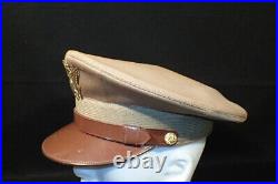 WWII US Army AAF Officers' Service Visor Hat Khaki'Berkshire Cap Co' Original 7